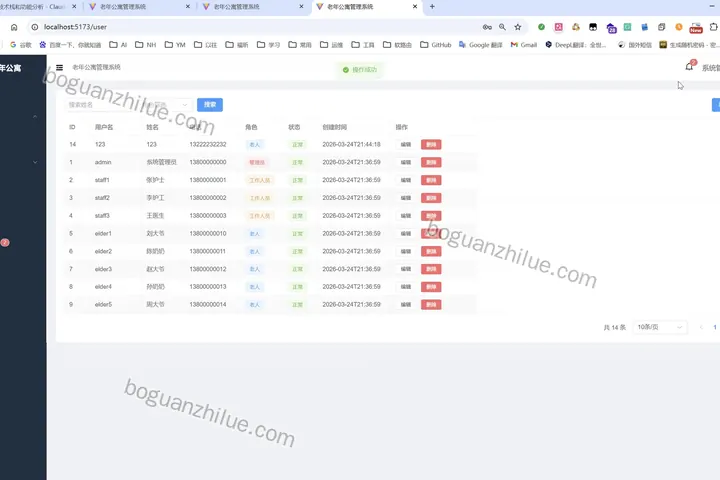 基于springboot的老年公寓管理系统的设计与实践项目截图