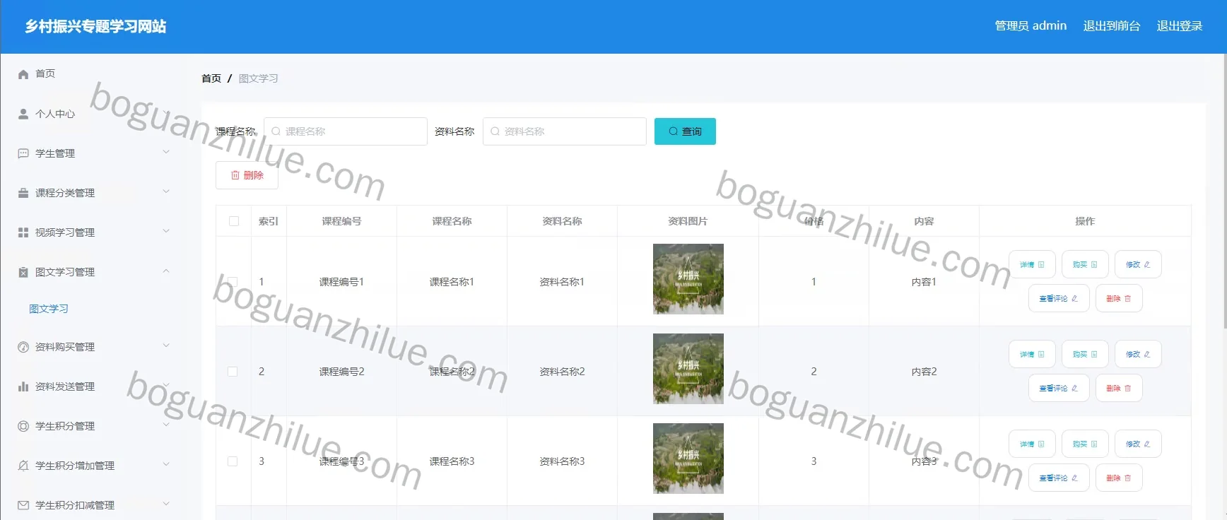 java ssm 乡村振兴专题学习网站项目截图 4