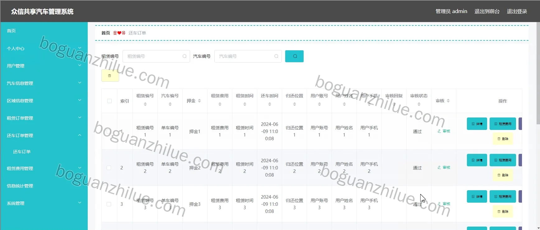 java ssm 众信共享汽车管理系统的设计与实现项目截图 8