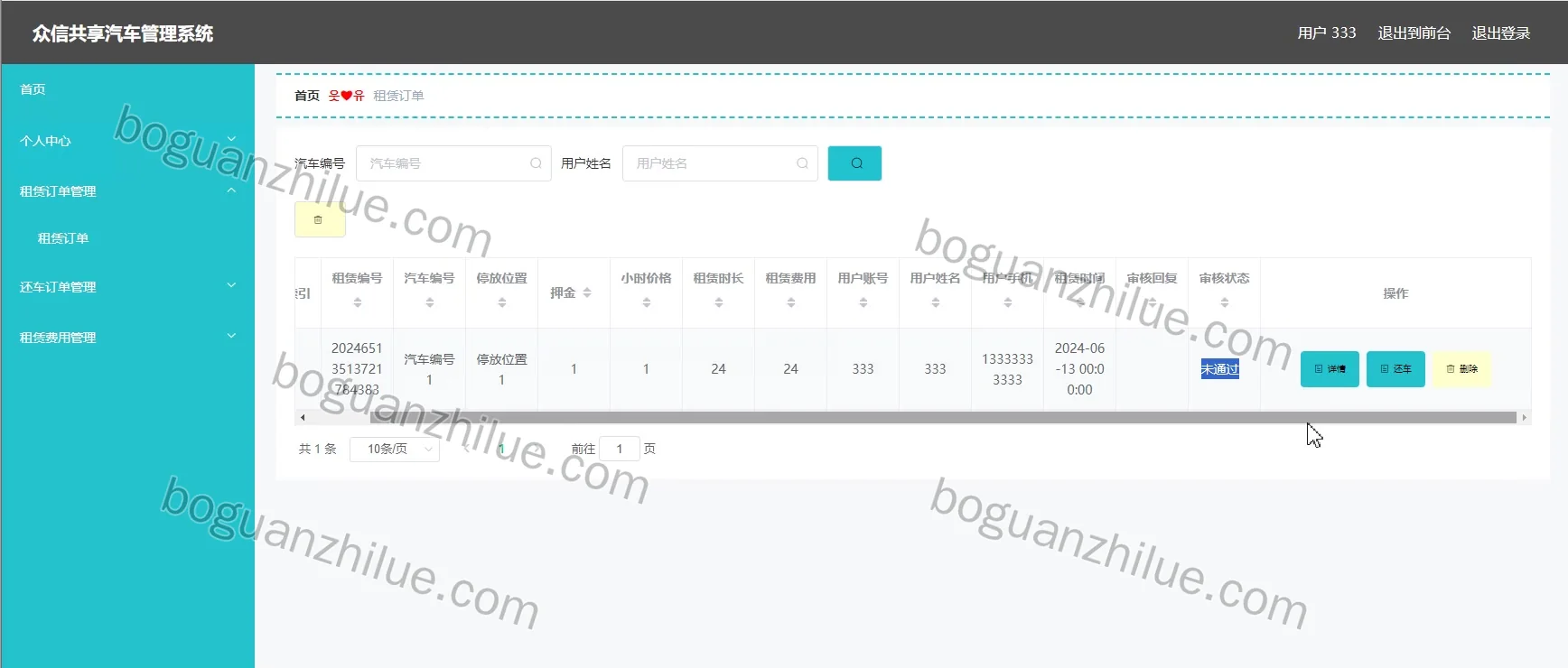 java ssm 众信共享汽车管理系统的设计与实现项目截图 3