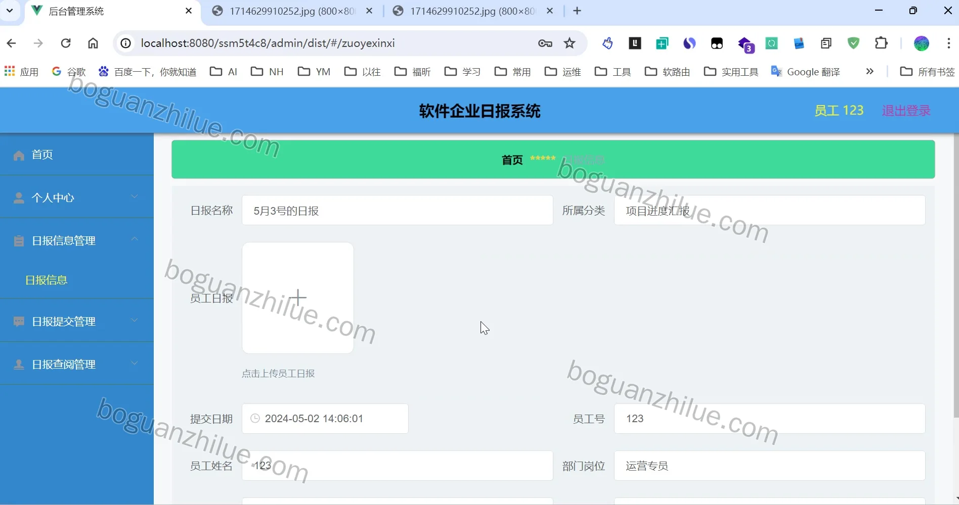 软件企业日报系统项目截图 7