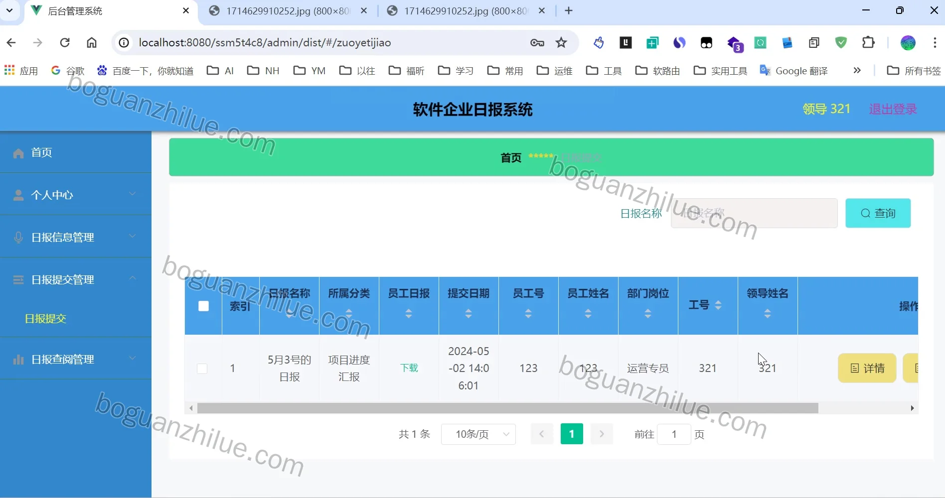 软件企业日报系统项目截图 9